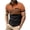 Orange, variant on WREESH Men's Striped Sports Henley Shirts Fallow Button Turn-Down Collar Short Sleeve Top a Classic Striped Shirt for Athletic Wear Red