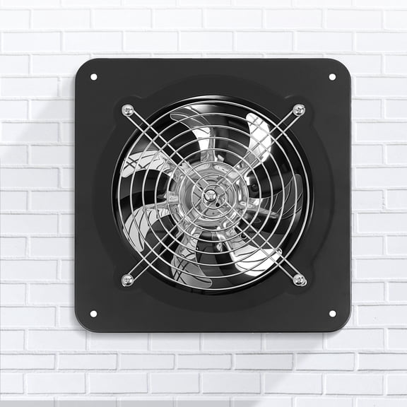 YIYIBYUS 9" 50W Quite Wall Exhaust Fan 2600 RPM High Speedwall Exhaust Fan for Kitchen Bathroom Black