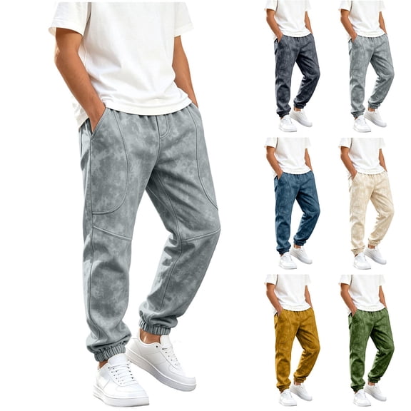 Boys Stretched Waist Ankle Tapered Sweatpants, Soft Long Work Style Trousers With Side Pockets, Boys Athletic Pants For School Play And Outdoor Daily | Akmoler,Army Green 5-6 Years