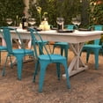 thumbnail image 4 of BizChair Commercial Grade Distressed Blue Metal Indoor-Outdoor Stackable Chair, 4 of 12