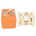 thumbnail image 2 of Quartz Watch Bangle Set, 3pcs Elegant  Waterproof Women Watch Bracelet Set Gillter With Exquisite Gift Box For Female, 2 of 8