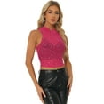 thumbnail image 1 of Top corto de malla con estrellas Allegra K Rosa Caliente M, 1 of 6