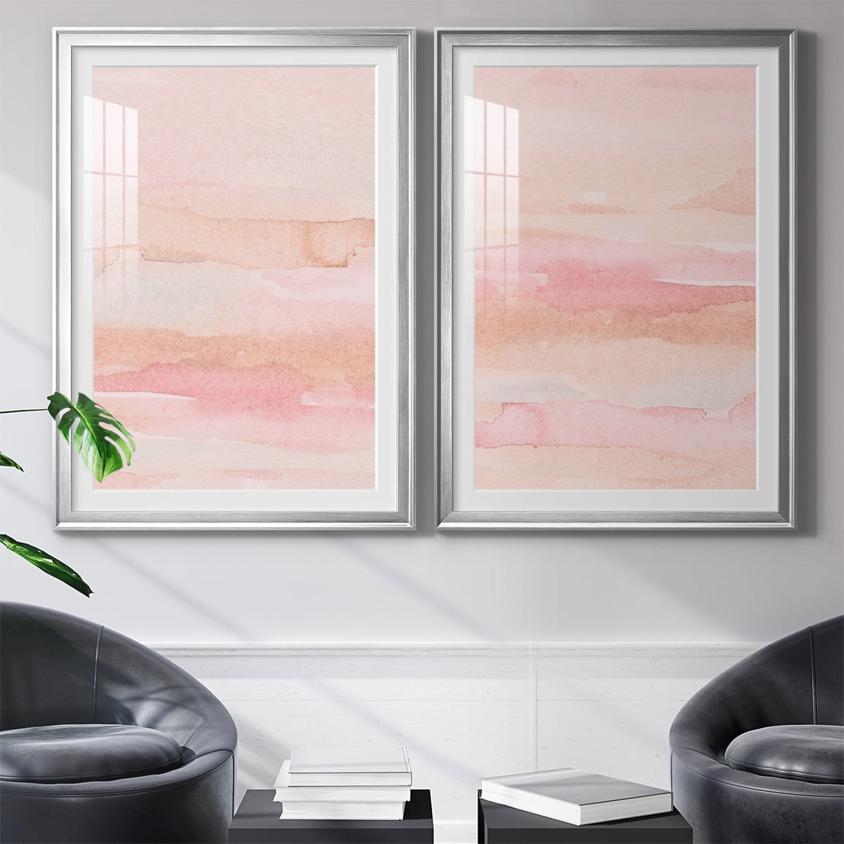 Wexford Home Rose Fade I Premium Framed Print, 26.5" x 36.5" - Ready to Hang, Silver (Set of 2)