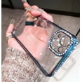 thumbnail image 2 of Compatible with iPhone 14 Pro Max Case with Luxury Bling Diamond Camera Lens Protector,Cute Luxury Glitter Plating Rhinestones Soft Bumper Design Clear Phone Case for Women Girls (Blue), 2 of 6