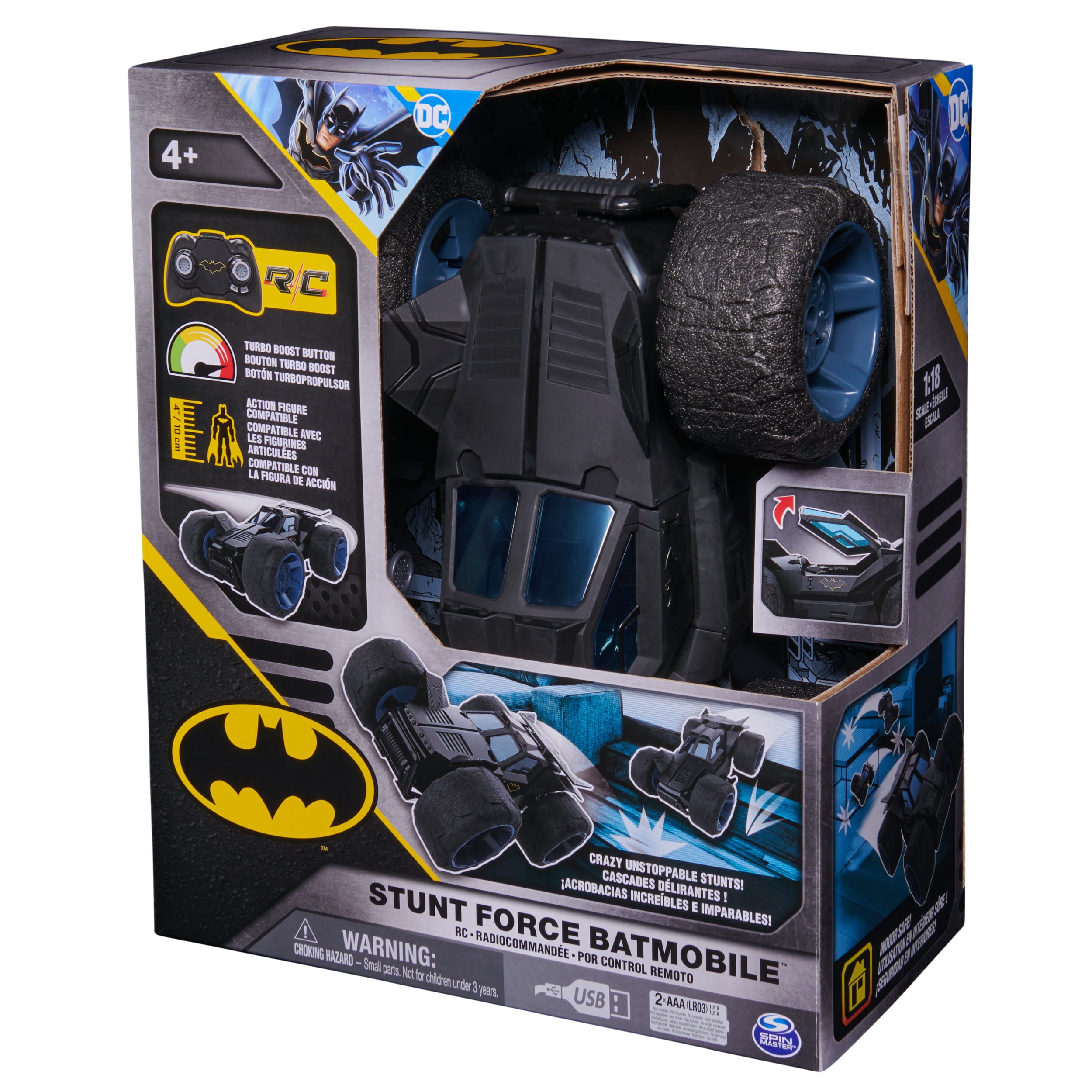 Free Shipping! DC Comics, Batman Stunt Force Batmobile