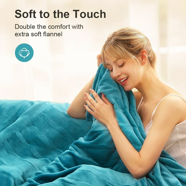 Heated Blanket Throw, Homech Full 72" x 84" Oversized Electric Flannel