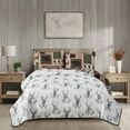 thumbnail image 6 of Jessy Home Moose Quilt Queen/Full Green Rustic Lodge Bedspread Microfiber Coverlet Set, 6 of 8