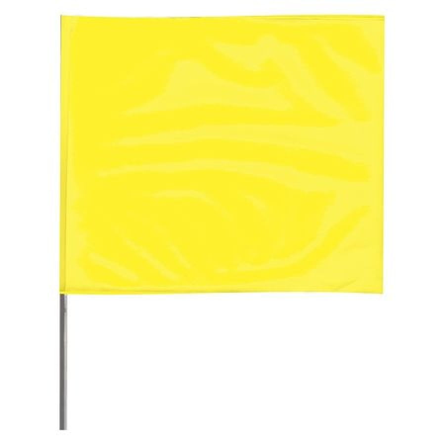 ZORO SELECT 4515YG-200 Marking Flag,Fluor Yellow,Vinyl,PK100