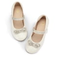 thumbnail image 2 of Bocca Little Girls' Shoes Slip-Resistant Mary Janes, 1IN Low Heel, Kitten Heel, Closed Toe White, 1 Big Kid, 2 of 7