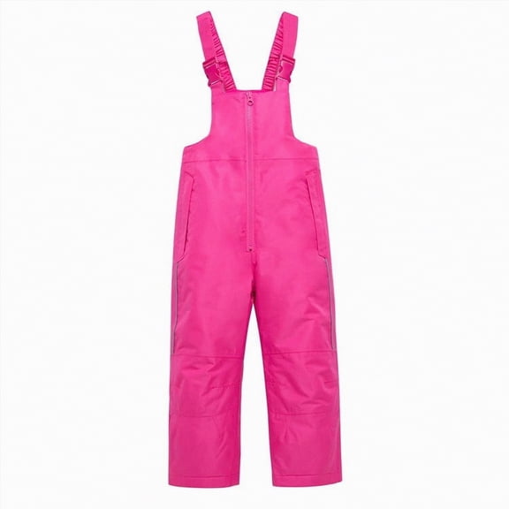 HCNTES Toddler Kids Snow Bib Overalls Waterproof Adjustable Straps Warm Winter Ski Pants for Outdoor Play(A01-Pink,4T)