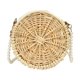 thumbnail image 3 of Bolso redondo de ratán, estilo bohemio, portátil, para mujer, ideal para playa y picnic. Sólido, 3 of 9