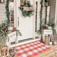 Fall Outdoor Rug Orange Plaid Outdoor Rug Cotton HandWoven Check Rug
