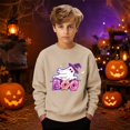 thumbnail image 3 of Kids Halloween Sweatshirt Long Sleeve Casual Crewneck Cute Ghost Print Boys Girls Halloween Sweatshirt Pullover 1-10 Years, 3 of 7