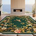 thumbnail image 2 of Design&I 6'x9' Washable Area Rug Oversized Skid-Resistant Moody Rustic Botanical Vintage Floral Vine With Symmetrical Bird Emblem for Living Room, Family Indoor, 2 of 7