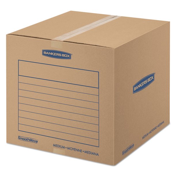 Bankers Box 7713901 Smoothmove Basic Medium Moving Boxes, 18l X 18w X