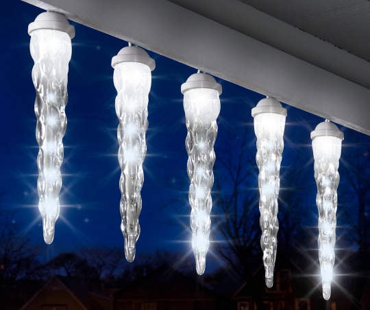 Synchronized Icicle Christmas Lights White Clear Lightshow Gemmy Christmas 