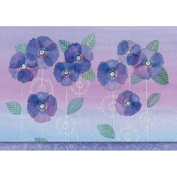 Watercolor Violets Note Cards (14 Cards, 15 Self-Sealing Envelopes), (Hardcover)
