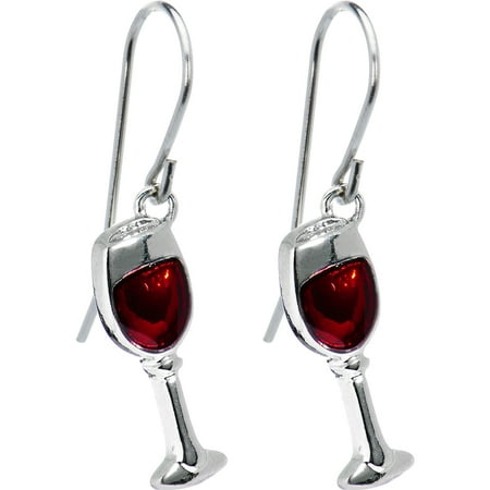 Body Candy Body Candy Stainless Steel Red Wine Glass Earrings