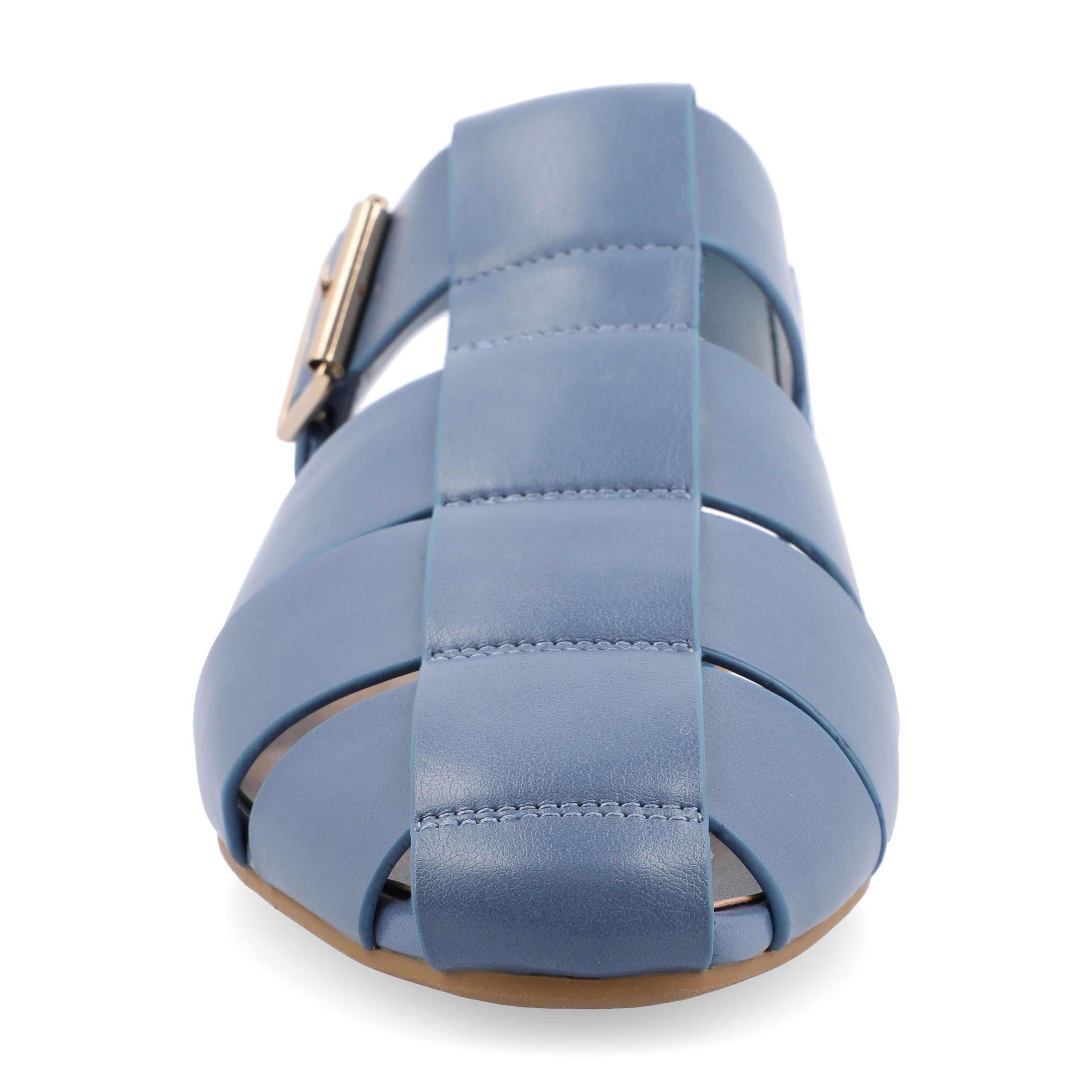 Journee Womens Cailinna Caged Buckle Square Toe Flats, Widths Available