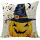 thumbnail image 2 of Juego de 3 fundas de cojín de calabaza de Halloween, funda de cojín decorativa de lino y algodón con diseño de Jack-o-Lantern con sombrero de bruja, 17,7 x 17,7 pulgadas/11,8 x 19,6 pulgadas (B) brillar Electrónica, 2 of 4
