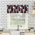 thumbnail image 2 of Bear Deer Buffalo Plaid Valance, Retro Rustic Buffalo Plaid Patchwork Deer Bear Paw Mountain Pine Tree Cottage Style Window Curtain Valance for Bedroom Kitchen Living Room, One Panel 54x18in, 2 of 6