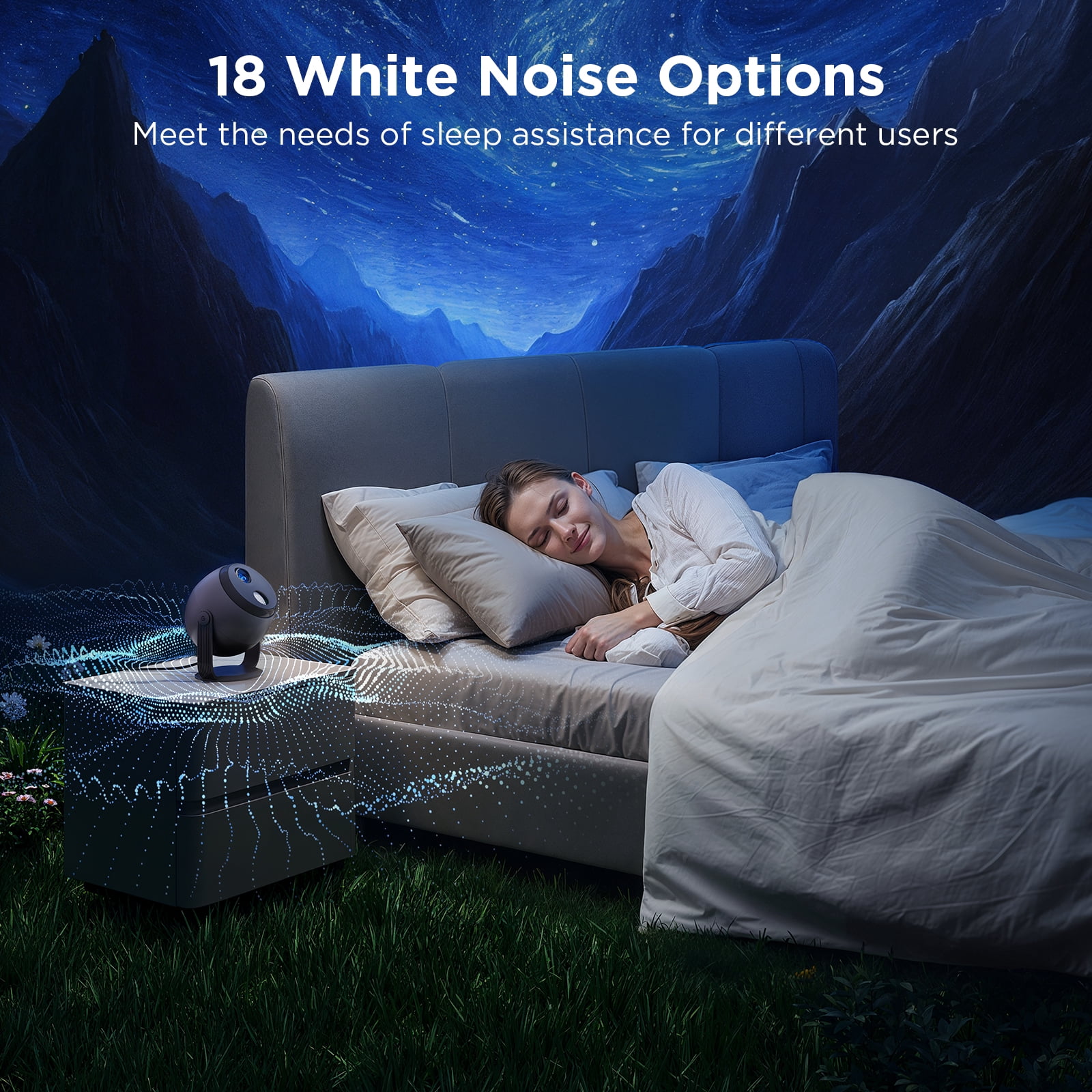 Govee Star Light Projector with 3 Aurora Flowing Effects, Works with Matter, Alexa and Google Assistant, 52 Scene Modes, 18 White Noise Options, LED Night Light Projector for Bedroom, Without Plug