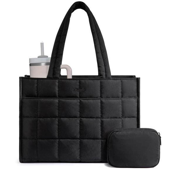Bolso tote acolchado LOVEVOOK para laptop de 17" en negro