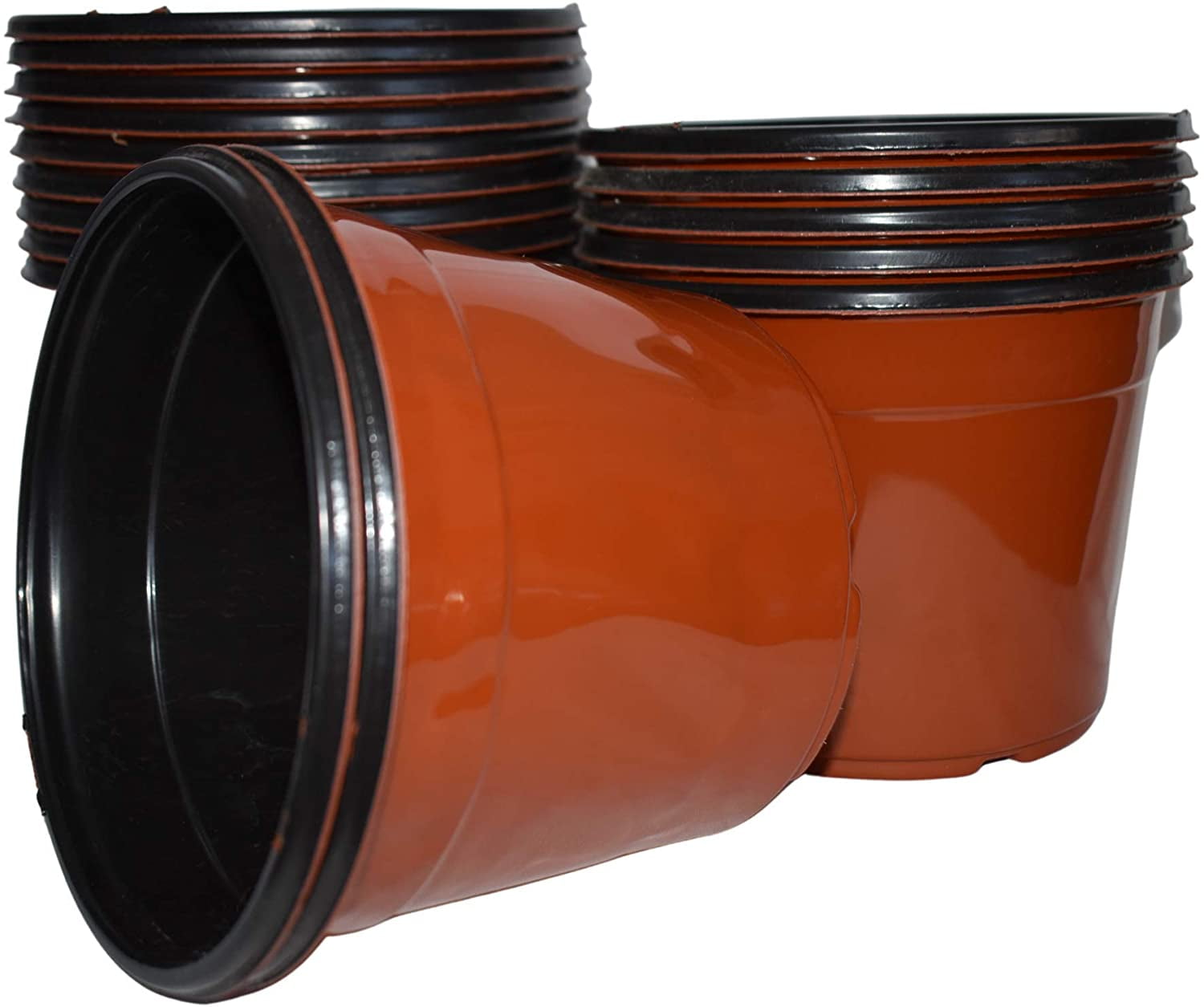 6.5" Diameter (2 Quart) Round Brown Nursery Plastic Pot (40) 40