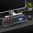 thumbnail image 4 of LED Keyboard and Mouse, 104 Keys Rainbow Backlit Gaming Keyboard, USB Wired Computer Keyboards and Mouse Combo for Games, Office, Household, Gifts for Men&Boyfriend(Black), 4 of 6