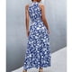 thumbnail image 5 of Print Pattern Long Dress, Skin Friendly Summer Long Dress Elastic Casual Halter Neck Loose For Party For Female ANGGREK AH2909, 5 of 6