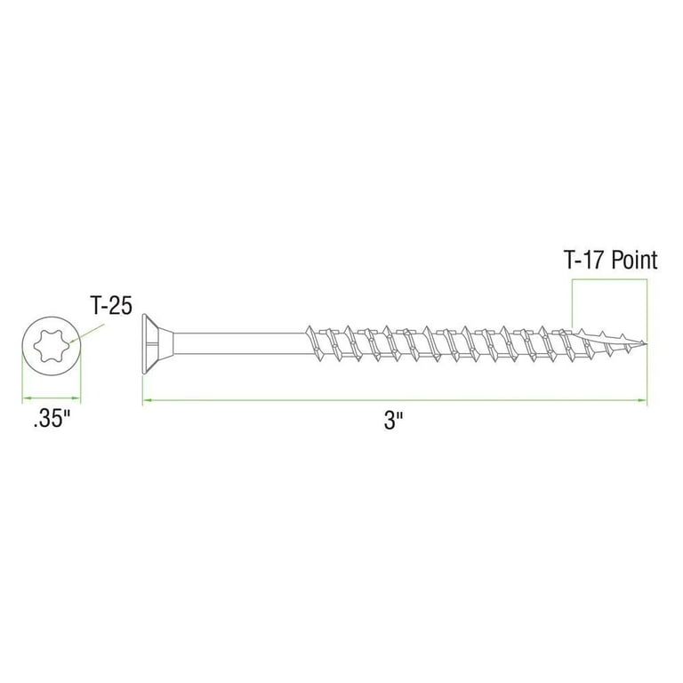 #9 x 3 in. Star Flat-Head Wood Deck Screws (5 lbs./Pack) #9 x 3 in. Star Flat-Head Wood Deck Screws (5 lbs./Pack)