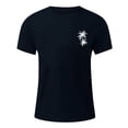 thumbnail image 3 of Krdevn Men's Summer Short Sleeve Round Neck T Shirt Coconut Tree Print Trend Down Shirt Top,XXL, 3 of 4