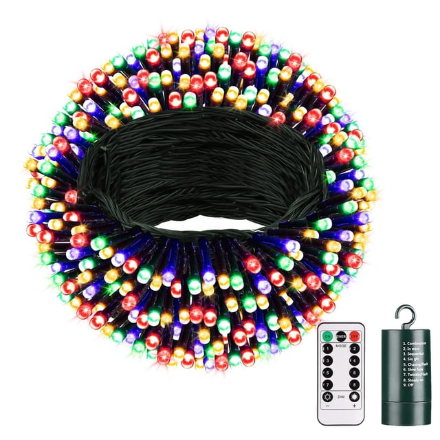 Luces navideñas FairyGlim de 66 pies y 200 LED con mando a distancia a prueba de agua