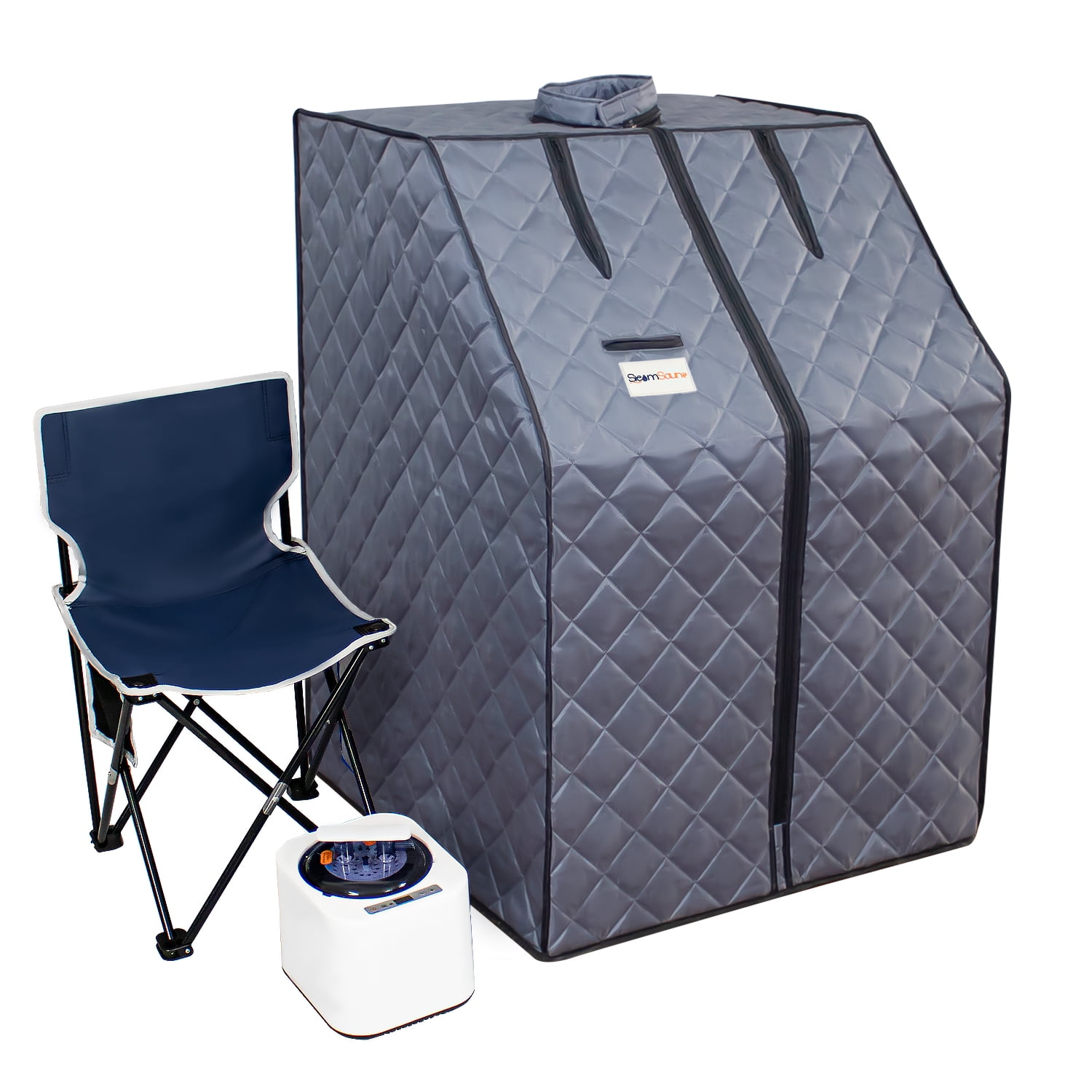 HOSAUNA Portable Steam Sauna Tent for Home with Remote Control, Grey