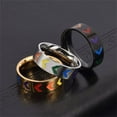 thumbnail image 4 of PAURO Unisex 6mm Stainless Steel Rainbow Flag Pride Ring for Couples Wedding Band Gold Size 12, 4 of 5