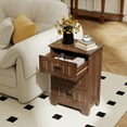 thumbnail image 2 of Gymax 2PCS 3 Drawers End Table Nightstand Bedroom Storage Wood Slide Brown, 2 of 10