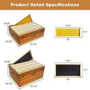 10-Frames Complete Beehive Kit, 100% Beeswax Coated Bee Hive Includes 2 Deep Box and 1 Medium Bee Box with Beehive Frames and Beeswax Coated Foundation for Beekeeping Supplement