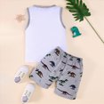 thumbnail image 4 of UAYOTSE Toddler Baby Boy Summer Clothes Letter Print Sleeveless Short Sleeve Shirt Tops and Shorts Set Summer Outfit 2Pcs,Sizes 12-18 Months, 4 of 6