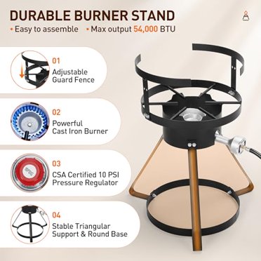 Rengue 30qt Turkey Deep Fryer & Propane Burner Kit - Outdoor Cooking Set With 10qt Fish Pot & Accessories