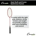 thumbnail image 3 of Champion Sports BR15 Steel Shaft/Frame Badminton Racket, 3 of 8