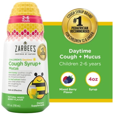 Zarbee's Children's Daytime Honey Cough Syrup   Mucus, Berry, 4 fl. oz