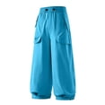 thumbnail image 5 of Athletic Pants for Womens Solid Color Drawstring Elastic Waist Drying Hiking Pants with Pockets 3XL, 5 of 6