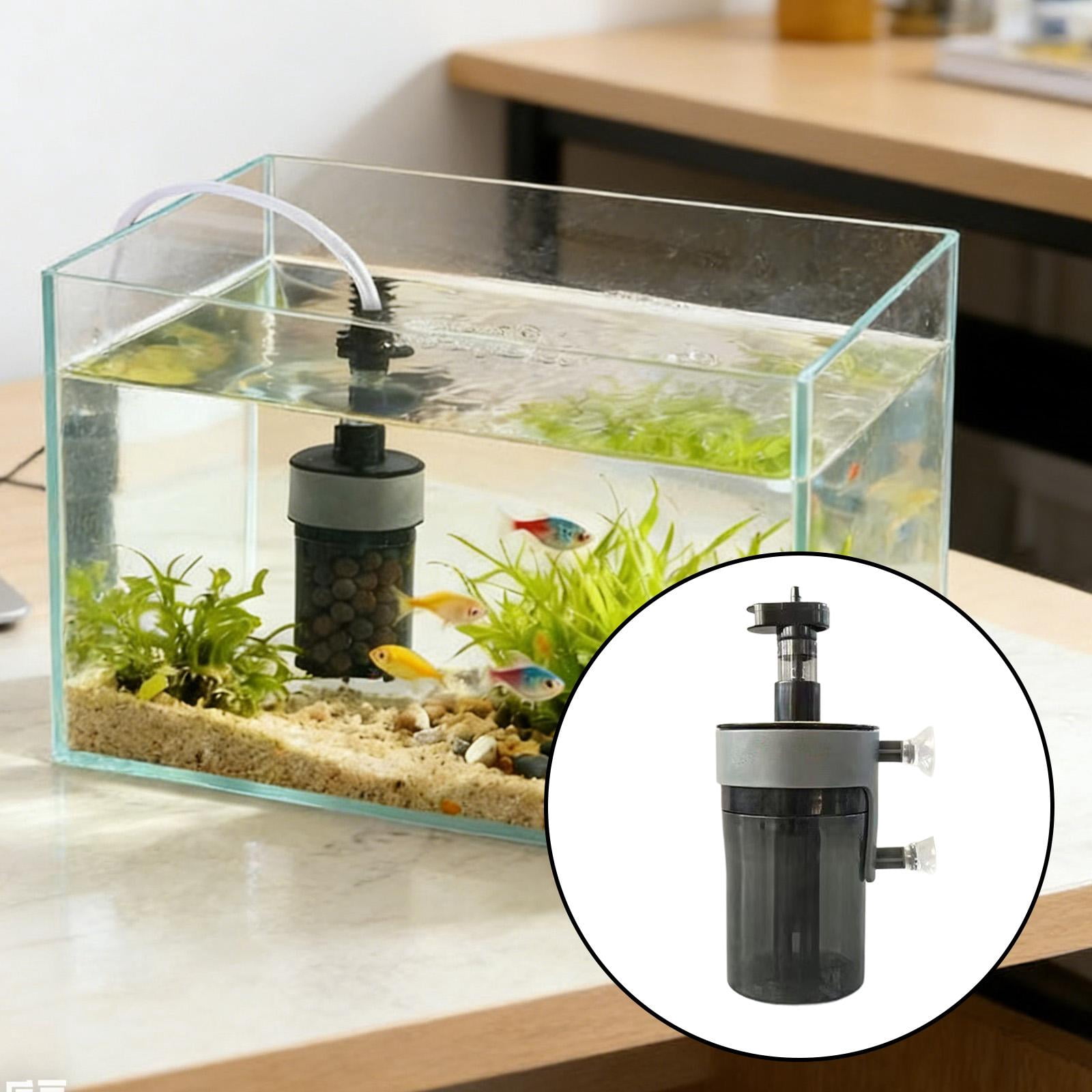 EHJRE Fish Tank Aquarium Cleaning Tool Fully Automatic Fish Stool Suction Collector Double Filtration Removable Design Suitable for Freshwater 21.5x5.4cm