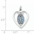 thumbnail image 2 of Sterling Silver Rhodium-Plated Miraculous Heart Medal (23 X 16) Made In United States qc3508, 2 of 2