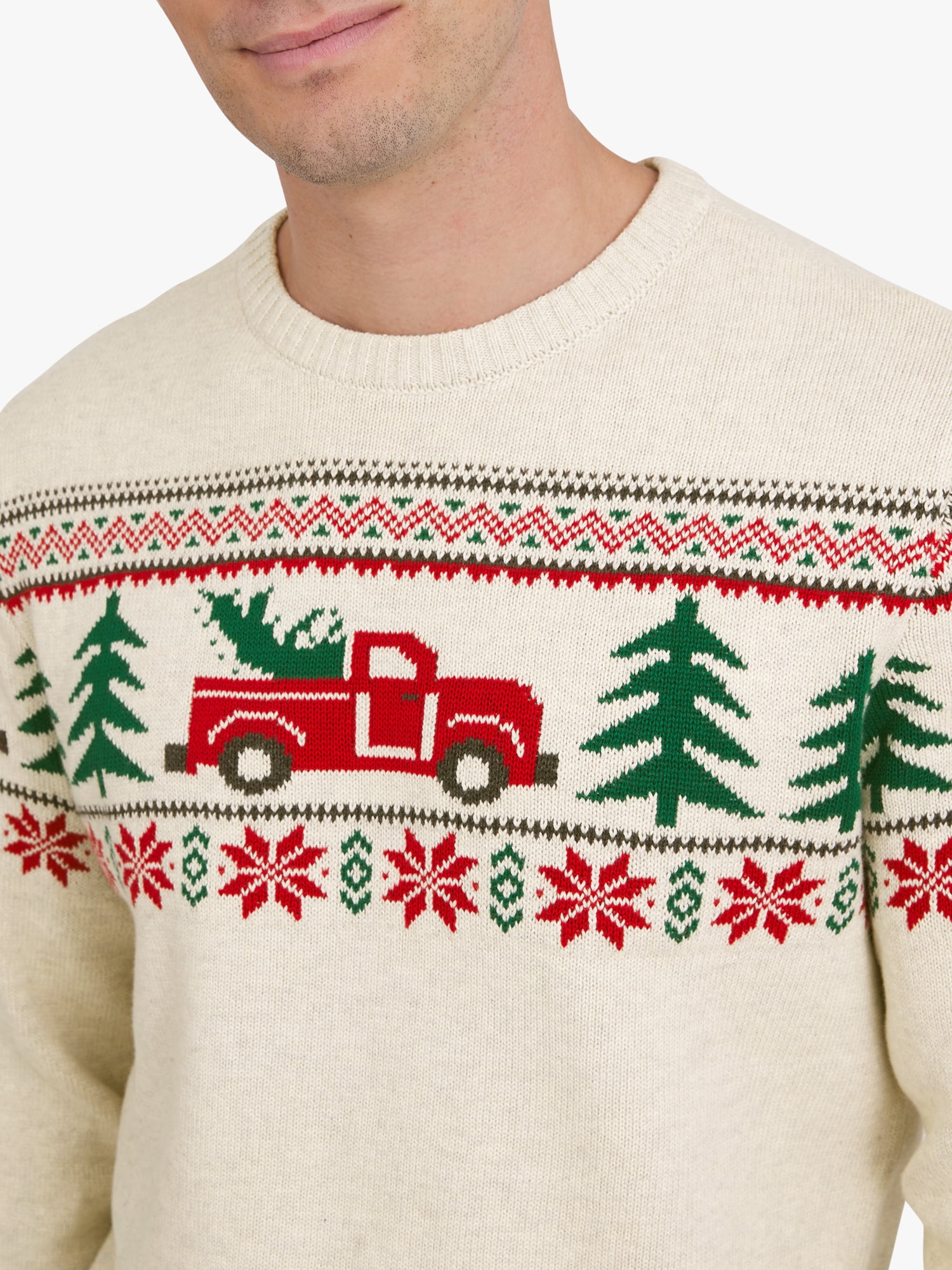 Chaps Men's & Big Men's Cotton Holiday Fairisle Crewneck Sweater, Sizes S-3XL