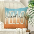 thumbnail image 5 of Summer Hello Sunshine Decorative Throw Pillow Covers 20x20 Set of 4, Beach Please Coastal Flip Flops Blue Orange Cushion Case Decor, Nautical Palm Leaves Seasonal Home Decoration for Sofa Couch, 5 of 5