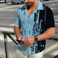 thumbnail image 1 of Camisa de manga corta de verano para hombre con botones informal cómoda de material suave con gráficos en HD gran oferta nueva camisa de manga corta, 1 of 6