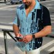 thumbnail image 1 of Camisa de manga corta de verano para hombre con botones informal cómoda de material suave con gráficos en HD gran oferta nueva camisa de manga corta, 1 of 6