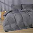 thumbnail image 3 of Cotton Duvet Cover Queen Size Pinstriped Comforter Cover with Button Washed Cotton Breathable Soft Solid Bedding Set Duvet Cover ×in & Pillowcases (NO Comforter), 3 of 9