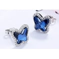 thumbnail image 2 of Sterling Silver Butterfly Halo Stud Earrings, 2 of 4